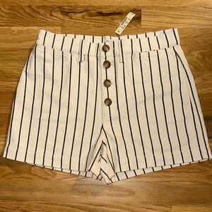 NWT Madewell Button Closure Striped Shorts sz 27